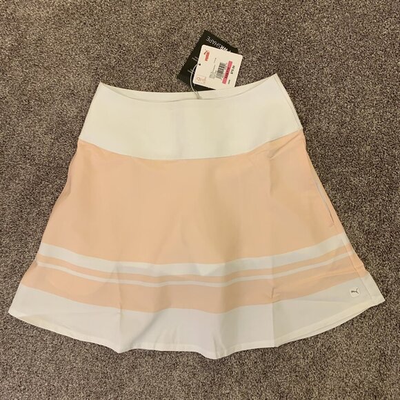Puma Women's Powershape Striped Golf Tennis Skort Rose White Size XXS - NWT $75 - Picture 2 of 12